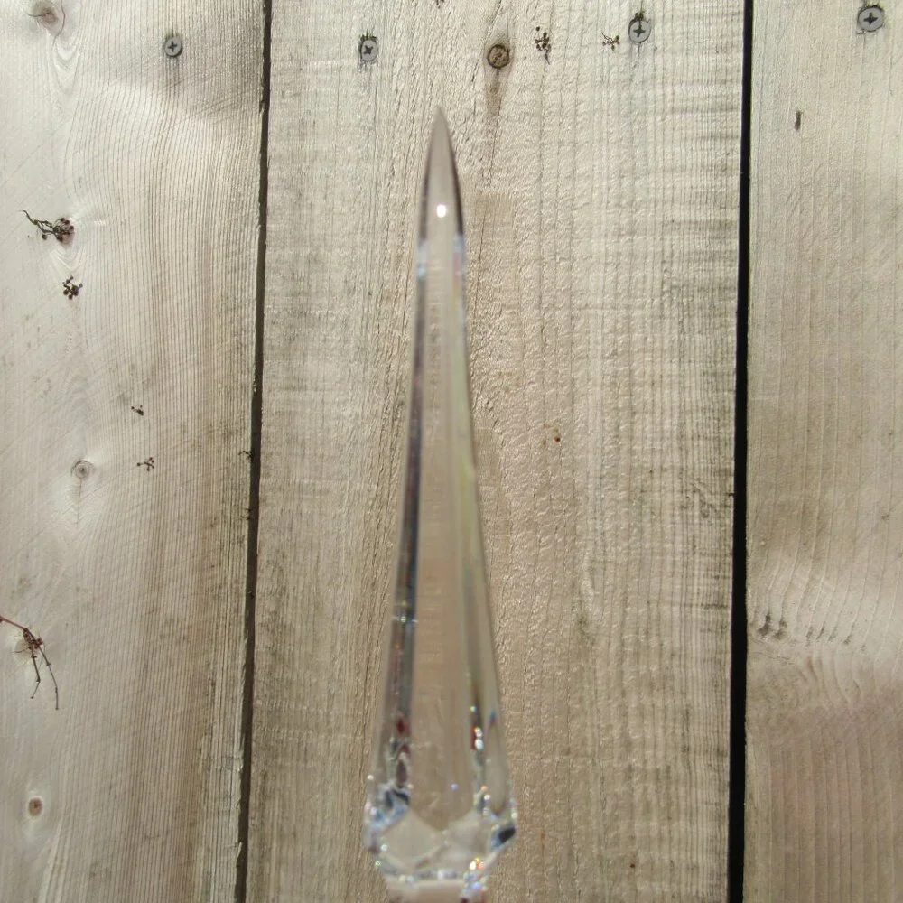 Vintage Gorham & Sons Full Lead Ruby Pink Clear Crystal Tree Topper Finial